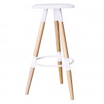 Legno Σκαμπό BAR Ξύλο Φυσικό PP Άσπρο c530299