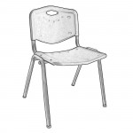 Studio Καρέκλα Στοιβαζόμενη Μέταλλο Βαφή Silver PP Μαύρο c530301