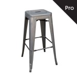 Intra Σκαμπό Bar Pro Στοιβαζόμενο Μέταλλο Βαφή Metal με Διακοσμητική Σκουριά c530304