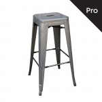 Intra Σκαμπό Bar Pro Στοιβαζόμενο Μέταλλο Βαφή Metal με Διακοσμητική Σκουριά c530304