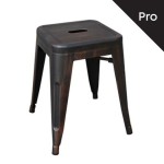 Intra Σκαμπό Pro Στοιβαζόμενο Μέταλλο Βαφή Antique Black c530307