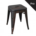 Intra Σκαμπό Pro Στοιβαζόμενο Μέταλλο Βαφή Antique Black c530307