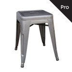 Intra Σκαμπό Pro Στοιβαζόμενο Μέταλλο Βαφή Metal με Διακοσμητική Σκουριά c530308