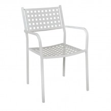CAPRI Πολυθρόνα Στοιβαζόμενη Μέταλλο Βαφή Άσπρο c530311