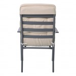 Astir Πολυθρόνα Κήπου Βεράντας Μέταλλο Βαφή Ανθρακί Μαξιλάρι Μπεζ c530318