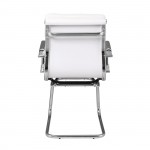 Πολυθρόνα Γραφείου Επισκέπτη Μέταλλο Χρώμιο PU Άσπρο c530326