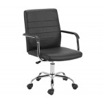 Πολυθρόνα Γραφείου Μέταλλο Βάση Χρώμιο PVC Μαύρο c530351