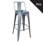 Intra Σκαμπό Bar Pro με Πλάτη Μέταλλο Βαφή σε Απόχρωση Metal με Διακοσμητική Σκουριά c530354