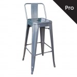 Intra Σκαμπό Bar Pro με Πλάτη Μέταλλο Βαφή σε Απόχρωση Metal με Διακοσμητική Σκουριά c530354