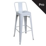 Intra Σκαμπό Bar Pro με Πλάτη Μέταλλο Βαφή Άσπρο c530358