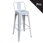 Intra Σκαμπό Bar Pro με Πλάτη Μέταλλο Βαφή Άσπρο c530358