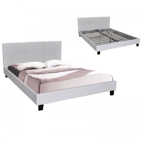 Dalton Κρεβάτι Διπλό για Στρώμα 150x200cm PU Άσπρο c530372