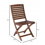Posto Καρέκλα Πτυσσόμενη Ξύλο Acacia set 2τεμ c530394