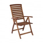 Giardino Πολυθρόνα Βεράντας Κήπου Ξύλο Ακακία Ψηλή Πλάτη 5 Θέσεων Πτυσσόμενη Καρυδί c530396