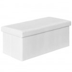 Σκαμπό OREO Αποθηκευτικό Βοηθητικό PU Άσπρο 80x38x38cm c530426