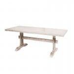 Casa WESTERN Τραπέζι Τραπεζαρίας Ξύλο Mango Antique Άσπρο c530450