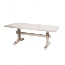 Casa WESTERN Τραπέζι Τραπεζαρίας Ξύλο Mango Antique Άσπρο c530450