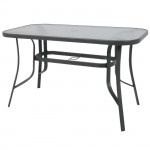 Reno Τραπέζι Κήπου Βεράντας Μέταλλο Βαφή Ανθρακί Γυαλί c530467