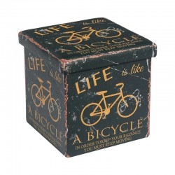 Σκαμπό OREO Αποθηκευτικό Βοηθητικό PU Deco Bike 38x38cm c530473