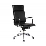 Πολυθρόνα Διευθυντή Μέταλλο Βάση Χρώμιο PU Μαύρο c530479