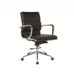 Πολυθρόνα Γραφείου Μέταλλο Χρώμιο PU Μαύρο c530483