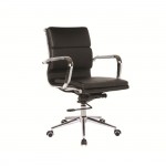 Πολυθρόνα Γραφείου Μέταλλο Χρώμιο PU Μαύρο c530483