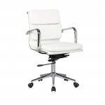 Πολυθρόνα Γραφείου Μέταλλο Χρώμιο PU Άσπρο c530484