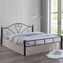 Lazy Κρεβάτι Διπλό για Στρώμα 150x200cm Μέταλλο Βαφή Μαύρο c530501