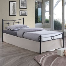 Dan Κρεβάτι Μονό για Στρώμα 90x200cm Μέταλλο Βαφή Μαύρο c530505