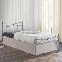 Dan Κρεβάτι Μονό για Στρώμα 90x200cm Μέταλλο Βαφή Silver c530506