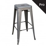 Intra Σκαμπό Bar Pro H 67cm Στοιβαζόμενο Μέταλλο Βαφή Metal με Διακοσμητική Σκουριά c530520