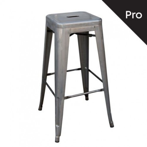 Intra Σκαμπό Bar Pro H 67cm Στοιβαζόμενο Μέταλλο Βαφή Metal με Διακοσμητική Σκουριά c530520