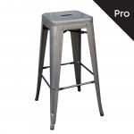 Intra Σκαμπό Bar Pro H 67cm Στοιβαζόμενο Μέταλλο Βαφή Metal με Διακοσμητική Σκουριά c530520