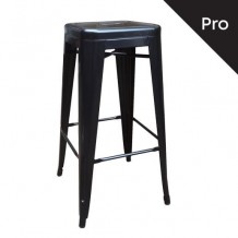 Intra Σκαμπό Bar Pro H 67cm Στοιβαζόμενο Μέταλλο Βαφή Μαύρο c530521