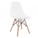 Legno Καρέκλα Τραπεζαρίας Κουζίνας Πόδια Οξιά Κάθισμα PET Clear 1 Step K D c530542