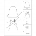 Legno Καρέκλα Τραπεζαρίας Κουζίνας Πόδια Οξιά Κάθισμα PET Clear 1 Step K D c530542