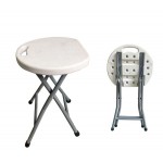 Soffio Σκαμπό Βοηθητικό Πτυσσόμενο Μέταλλο Βαφή Γκρι HDPE Άσπρο c530560