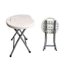 Soffio Σκαμπό Βοηθητικό Πτυσσόμενο Μέταλλο Βαφή Γκρι HDPE Άσπρο c530560