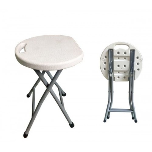 Soffio Σκαμπό Βοηθητικό Πτυσσόμενο Μέταλλο Βαφή Γκρι HDPE Άσπρο c530560