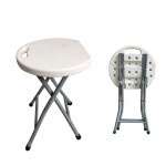 Soffio Σκαμπό Βοηθητικό Πτυσσόμενο Μέταλλο Βαφή Γκρι HDPE Άσπρο c530560