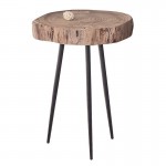 Pati Τραπεζάκι Σαλονιού Καθιστικού Μέταλλο Βαφή Μαύρο Ξύλο Ακακία Φυσικό c530567