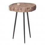 Pati Τραπεζάκι Σαλονιού Καθιστικού Μέταλλο Βαφή Μαύρο Ξύλο Ακακία Φυσικό c530567