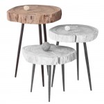 Pati Τραπεζάκι Σαλονιού Καθιστικού Μέταλλο Βαφή Μαύρο Ξύλο Ακακία Φυσικό c530567