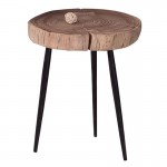 Pati Τραπεζάκι Σαλονιού Καθιστικού Μέταλλο Βαφή Μαύρο Ξύλο Ακακία Φυσικό c530568