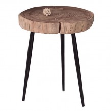 Pati Τραπεζάκι Σαλονιού Καθιστικού Μέταλλο Βαφή Μαύρο Ξύλο Ακακία Φυσικό c530568
