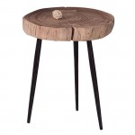 Pati Τραπεζάκι Σαλονιού Καθιστικού Μέταλλο Βαφή Μαύρο Ξύλο Ακακία Φυσικό c530568