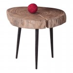 Pati Τραπεζάκι Σαλονιού Καθιστικού Μέταλλο Βαφή Μαύρο Ξύλο Ακακία Φυσικό c530569