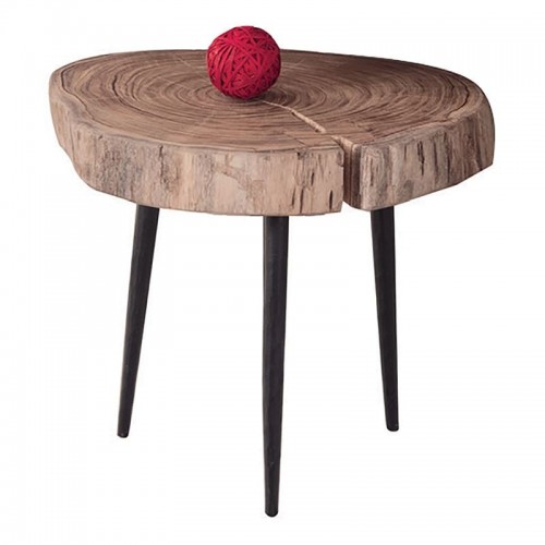 Pati Τραπεζάκι Σαλονιού Καθιστικού Μέταλλο Βαφή Μαύρο Ξύλο Ακακία Φυσικό c530569