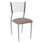 Anette Καρέκλα Μέταλλο Χρώμιο PVC Cappuccino Συσκ 6 Τεμαχίων c530587