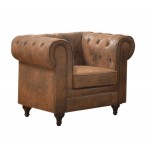 Chester York Πολυθρόνα Σαλονιού Καθιστικού Ύφασμα Απόχρωση Καφέ Camel c530597